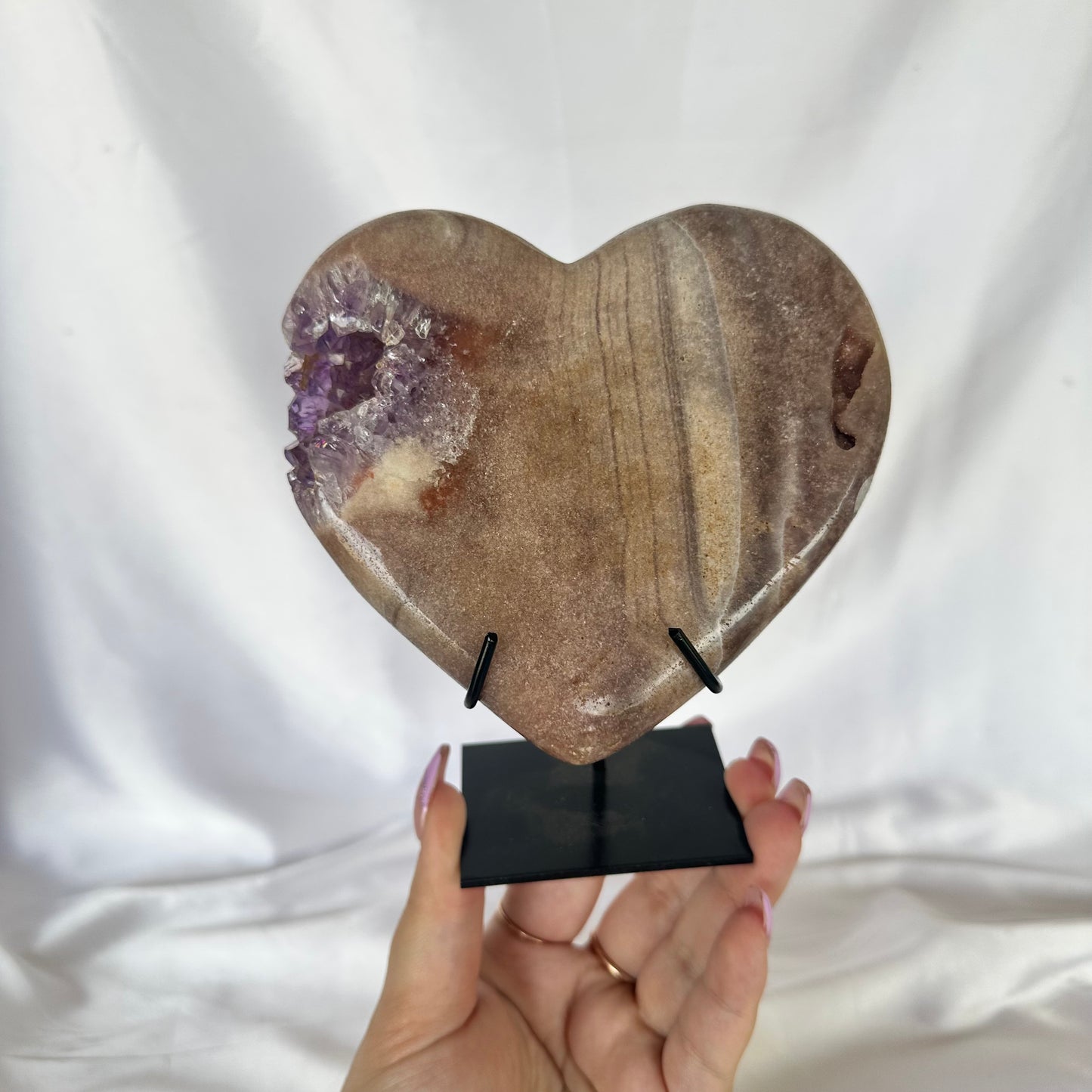 Pink amethyst heart #440