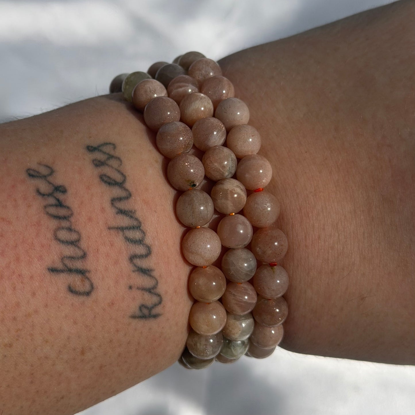 Peach moonstone bracelet