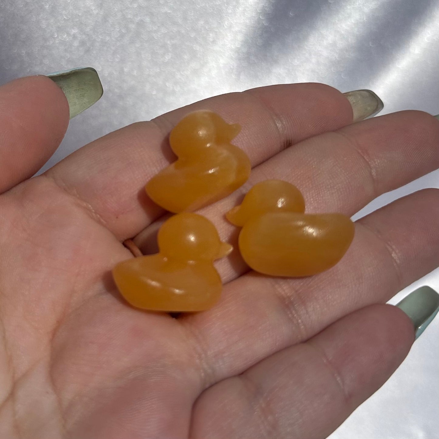 Mini orange calcite duck