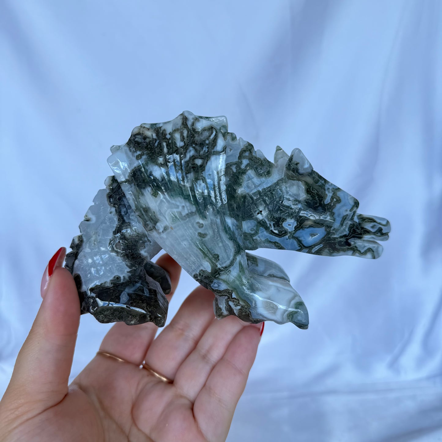 Moss agate dragon