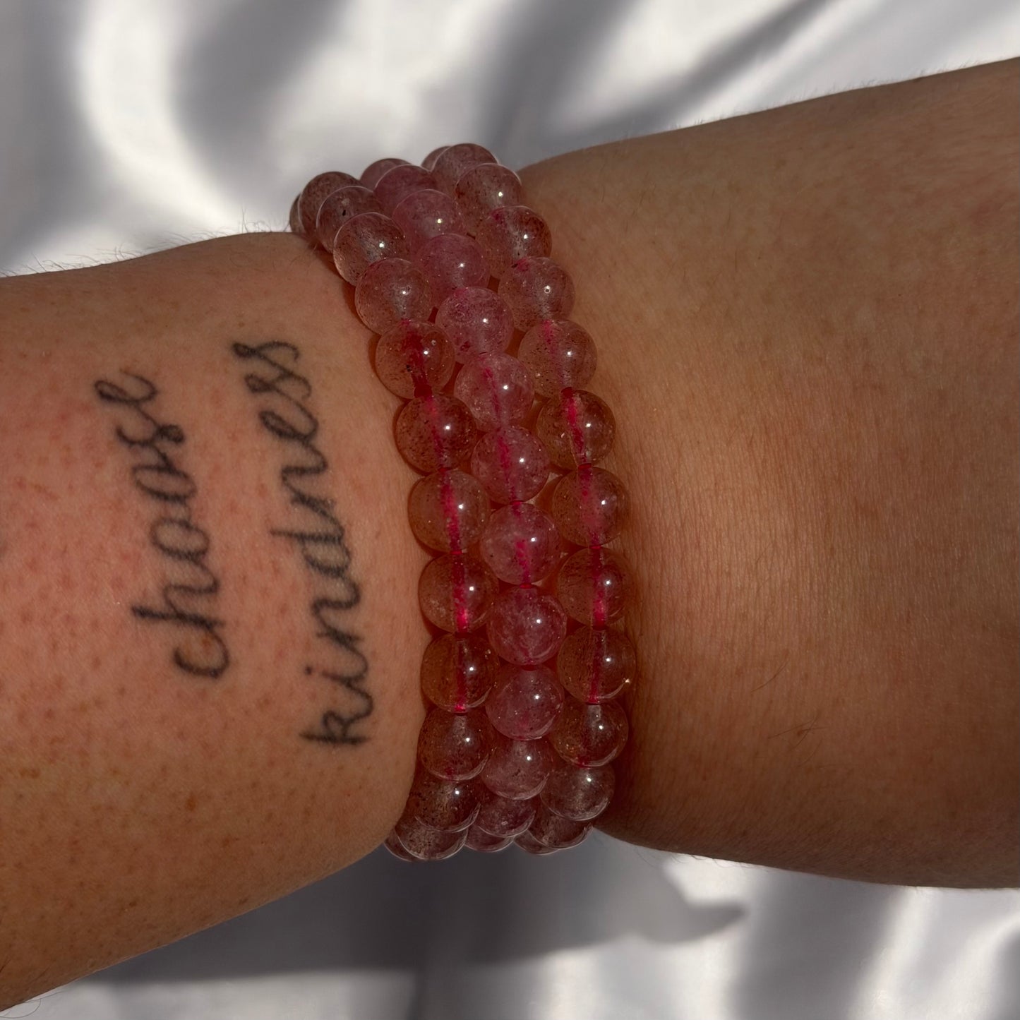 Strawberry quartz bracelet