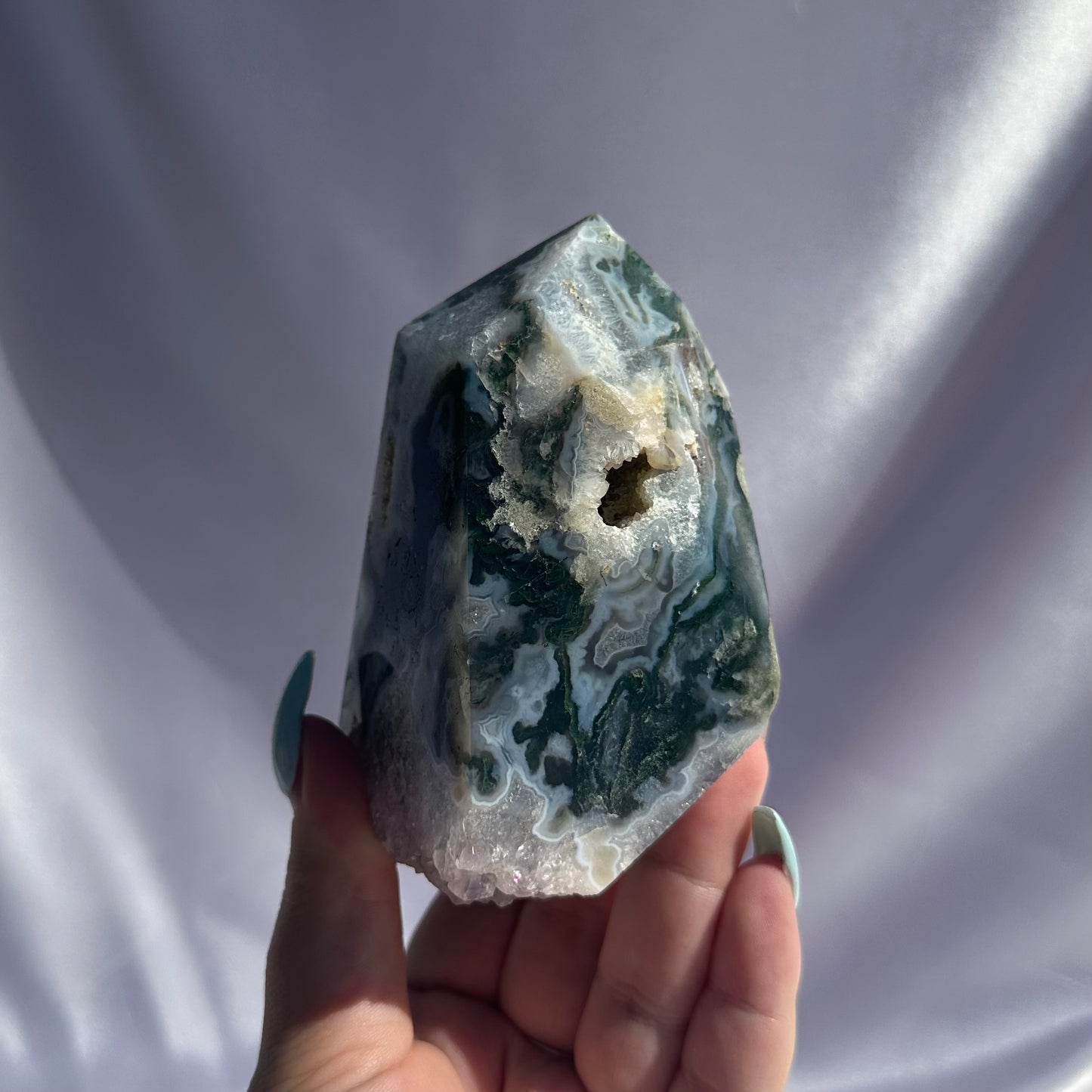 Amethyst x moss agate freeform