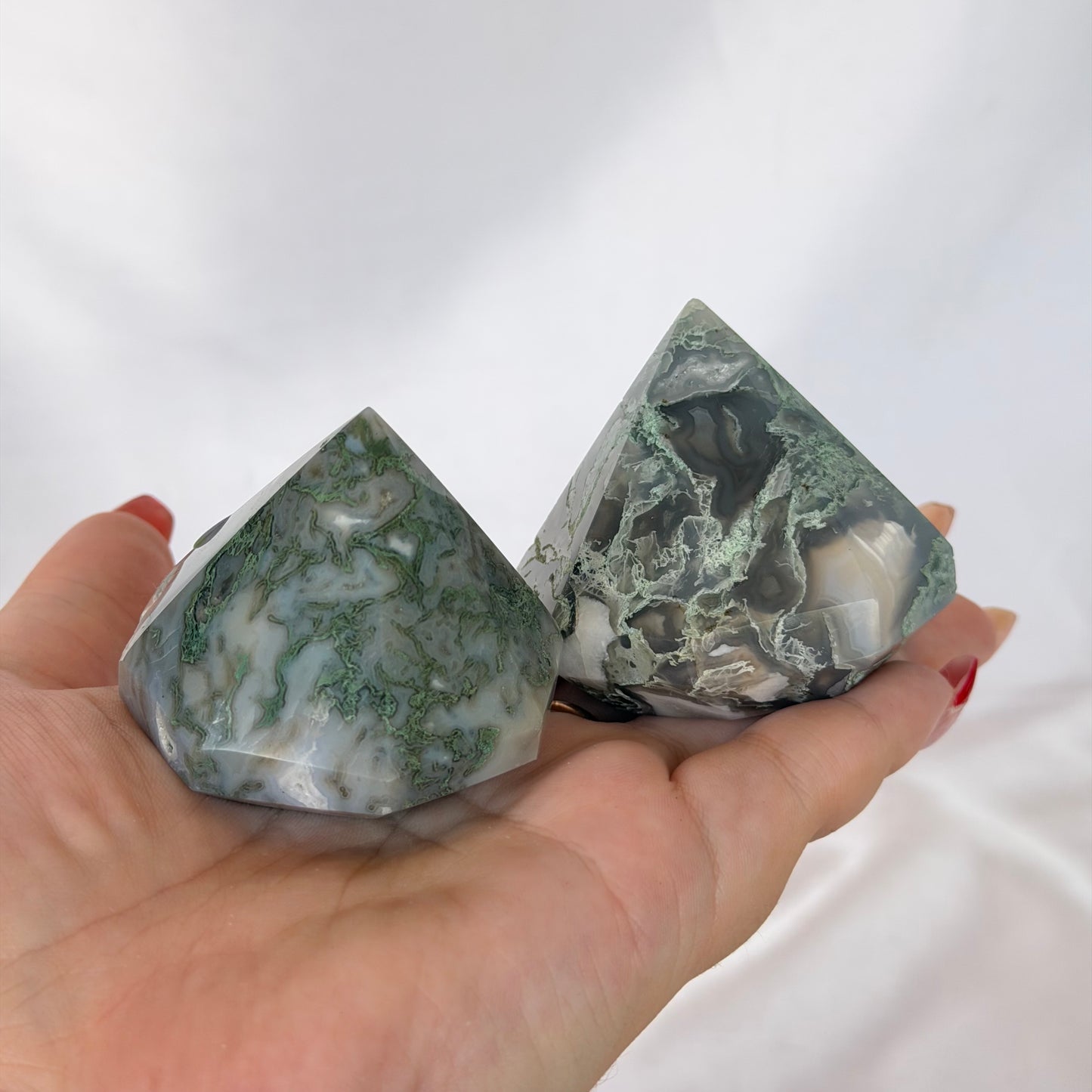 Moss agate diamond