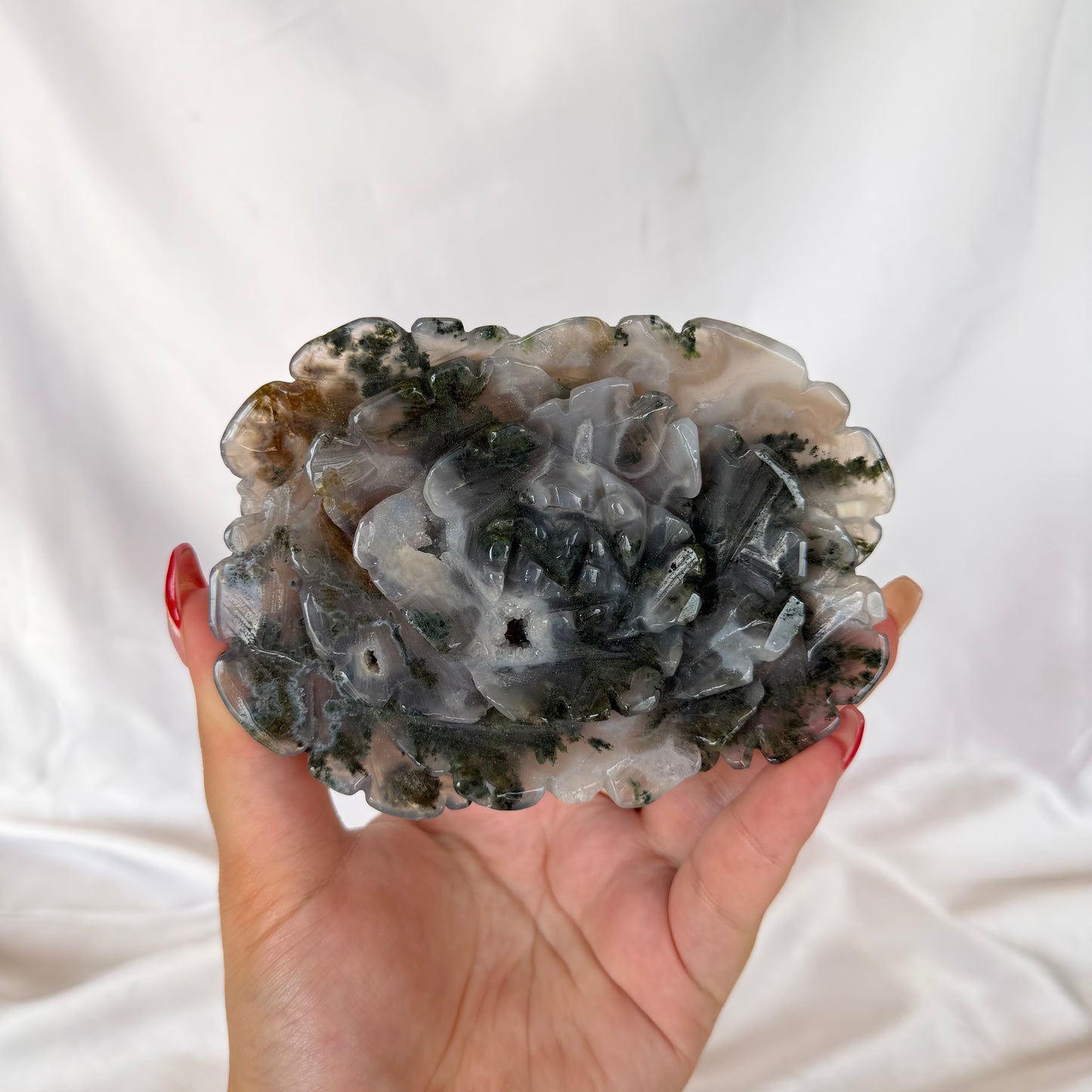 Moss agate flower