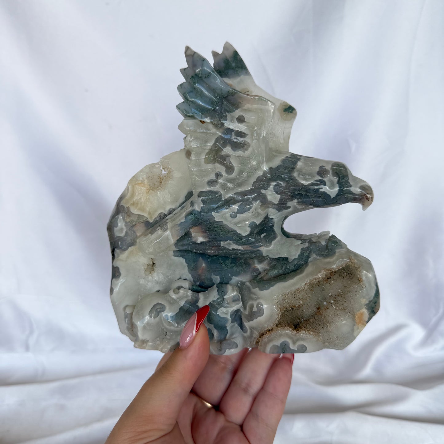 XL moss agate eagle