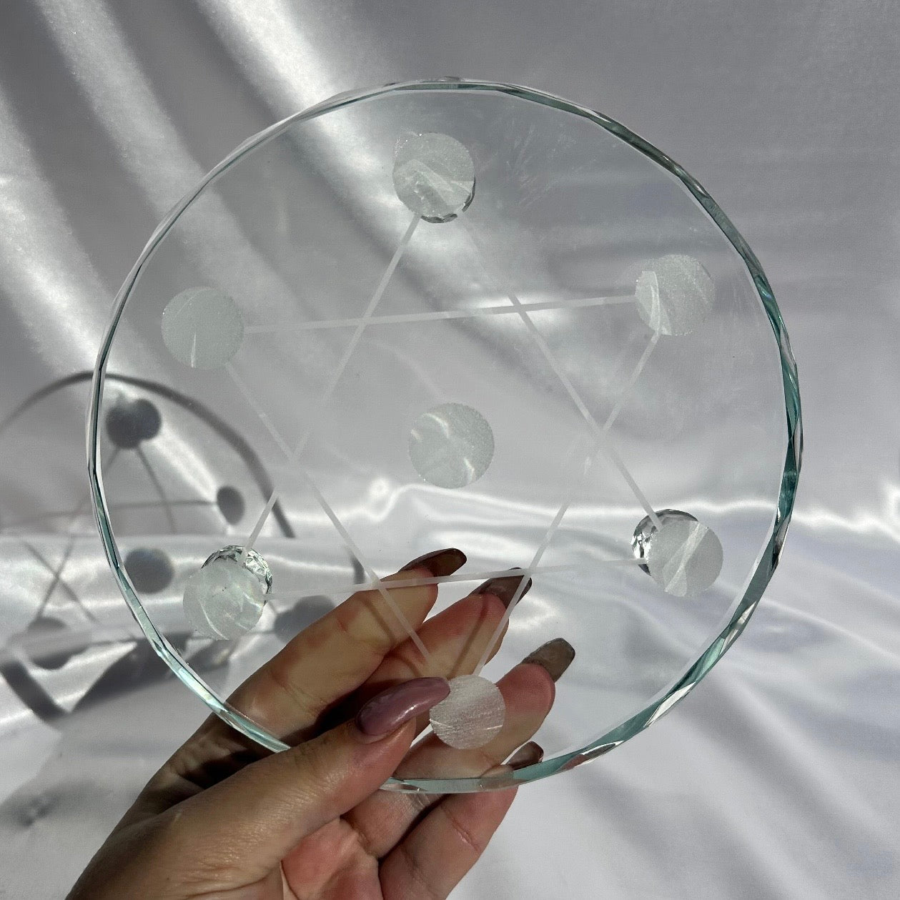 glass hexagon sphere plate