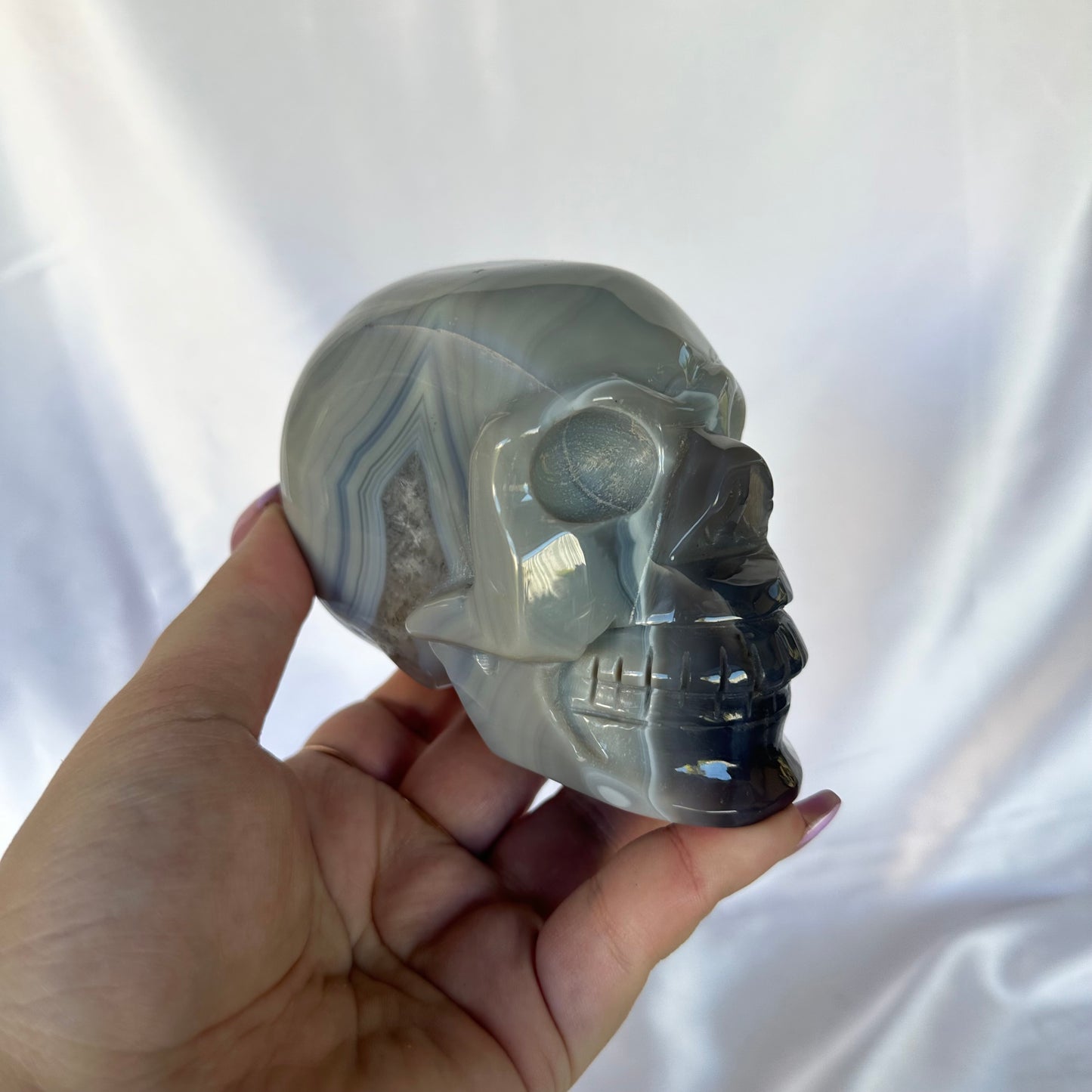 Blue agate skull
