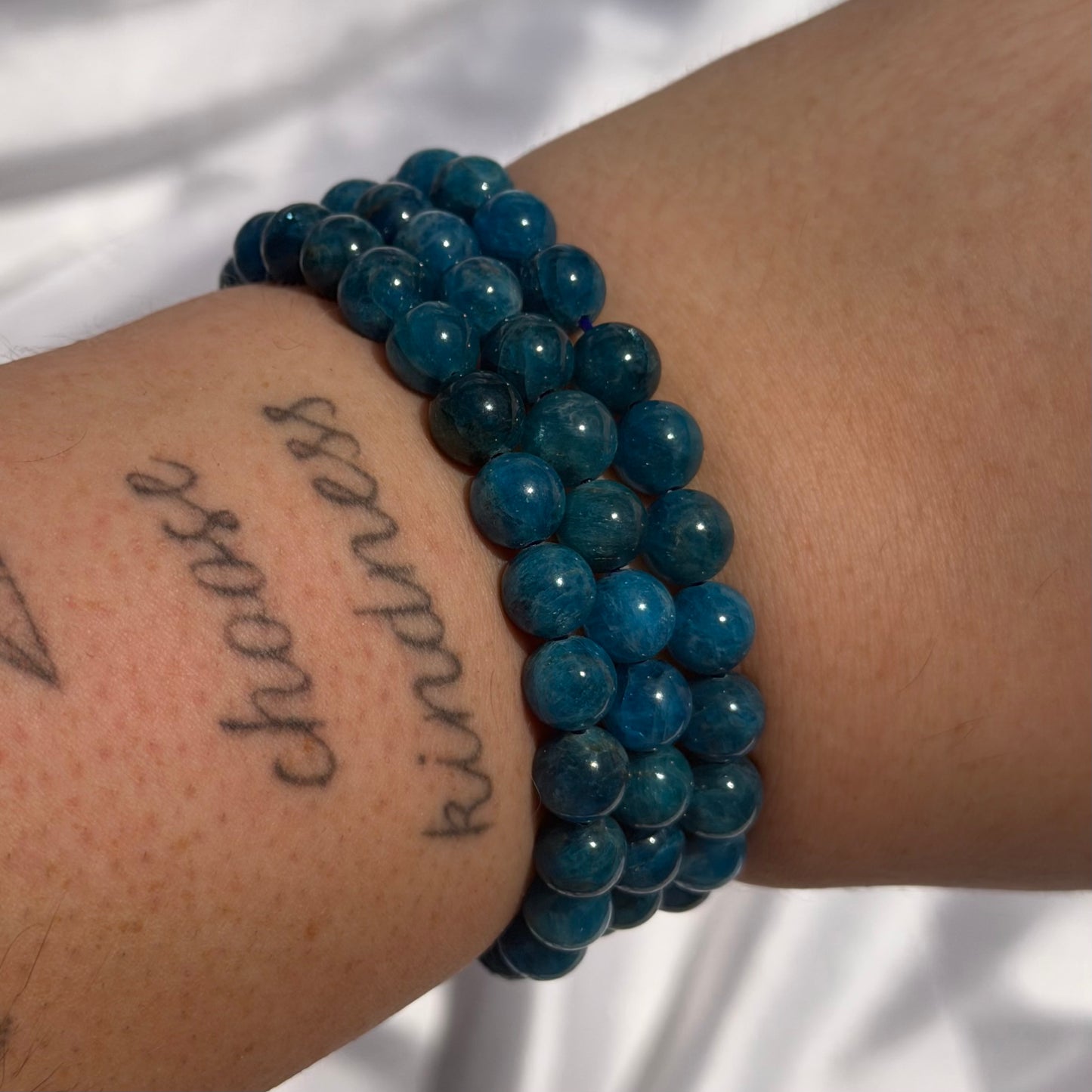 Blue apatite bracelet