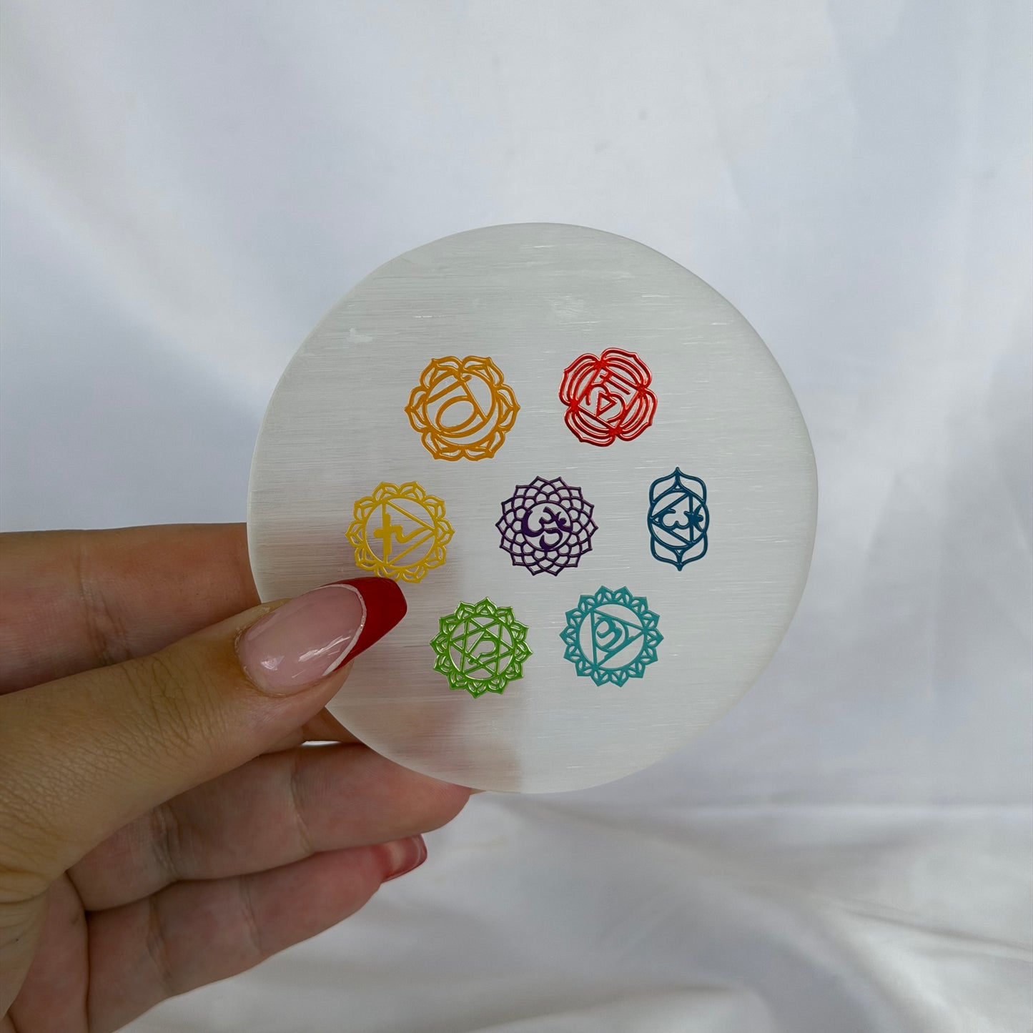 Selenite chakra disk
