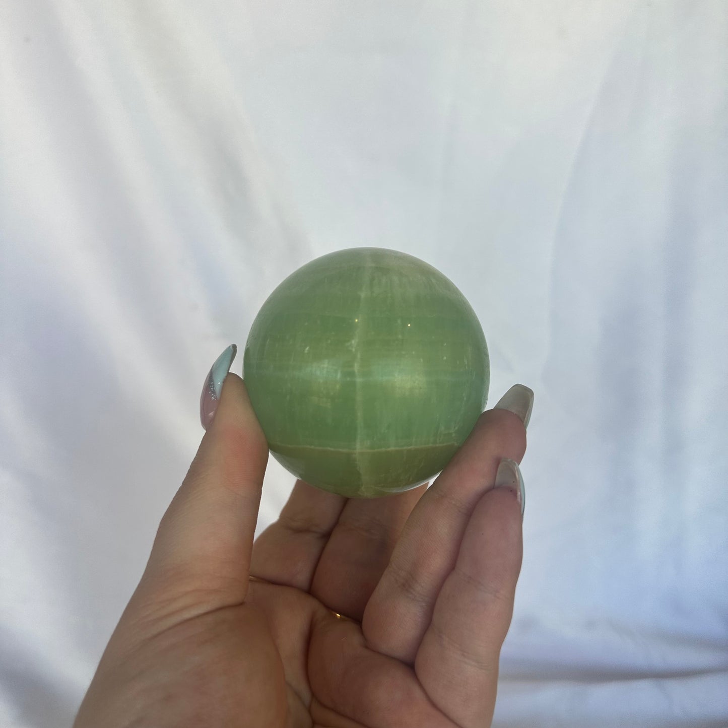 Pistachio calcite sphere #55