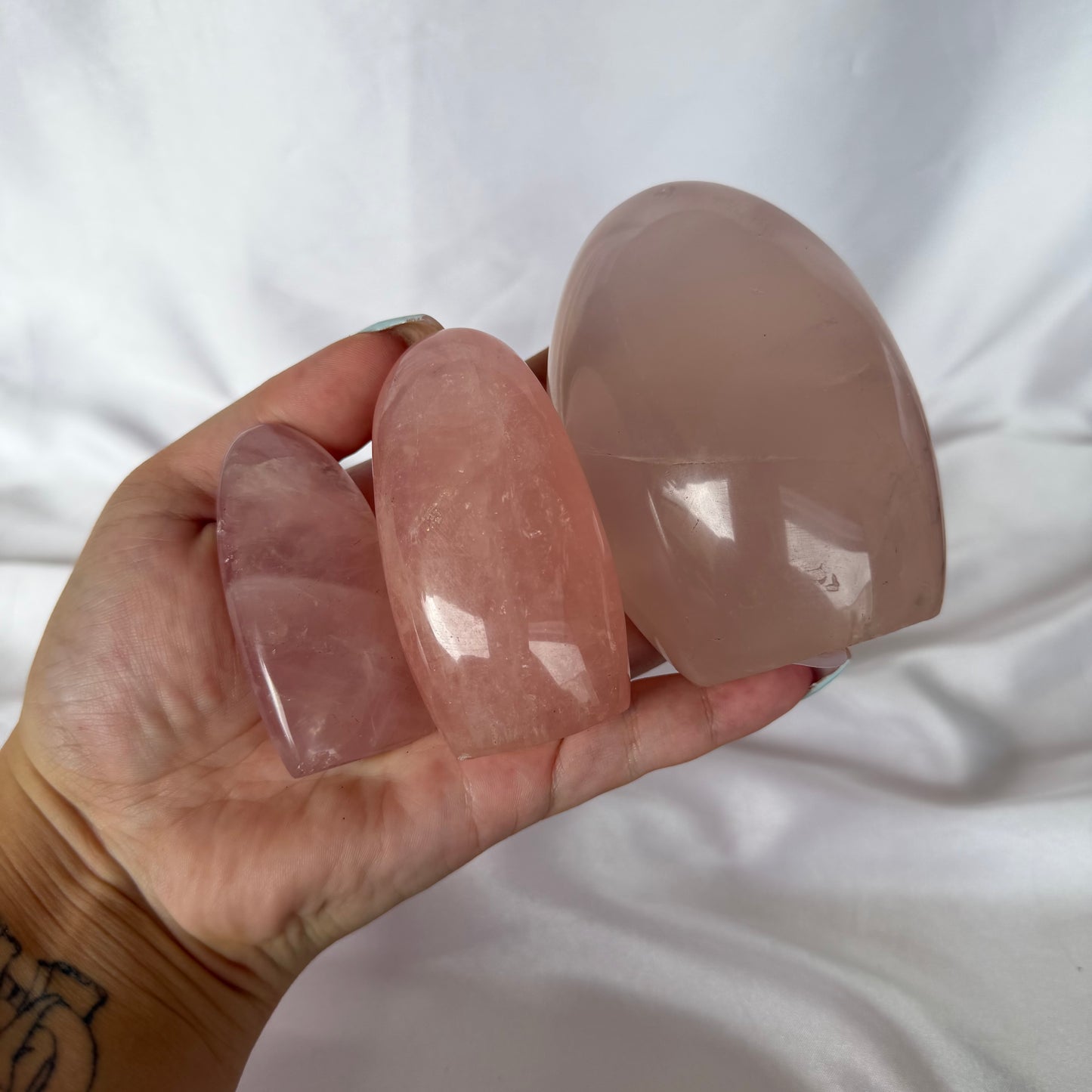 Star rose quartz freeforms