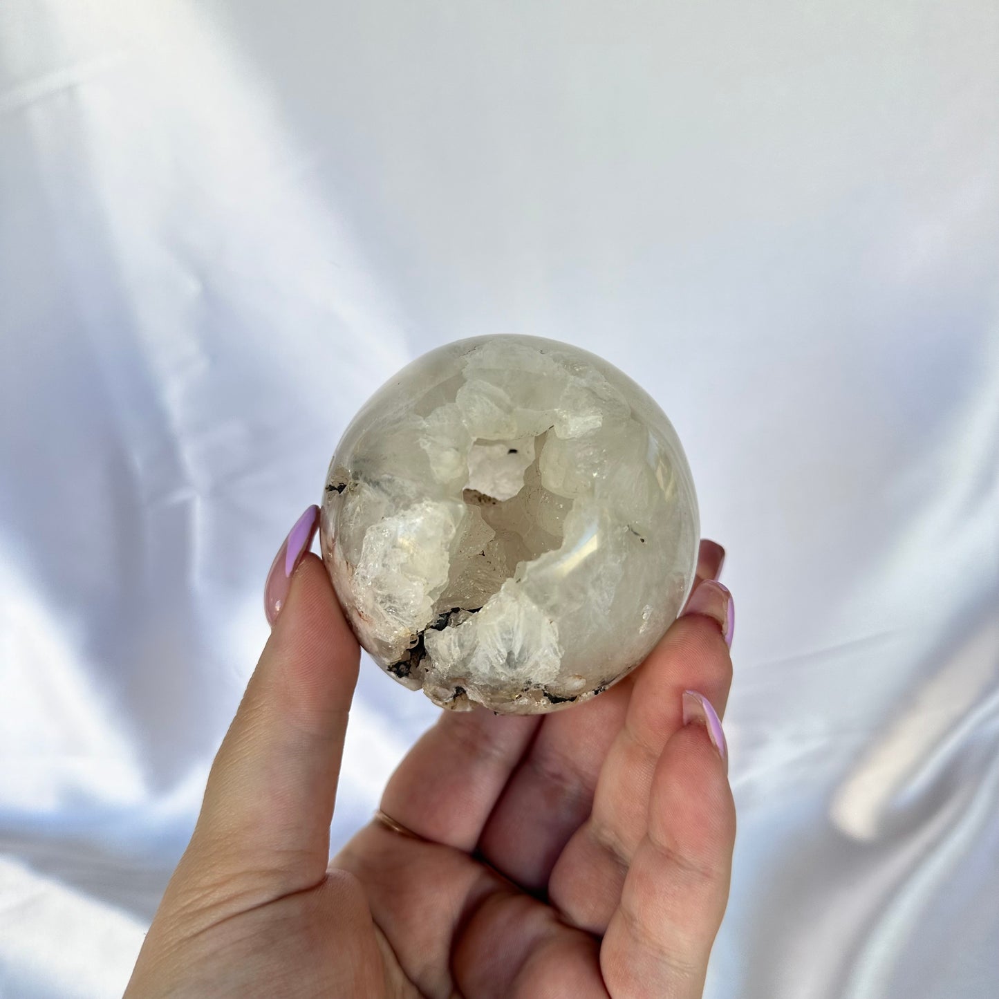 Flower agate sphere #411