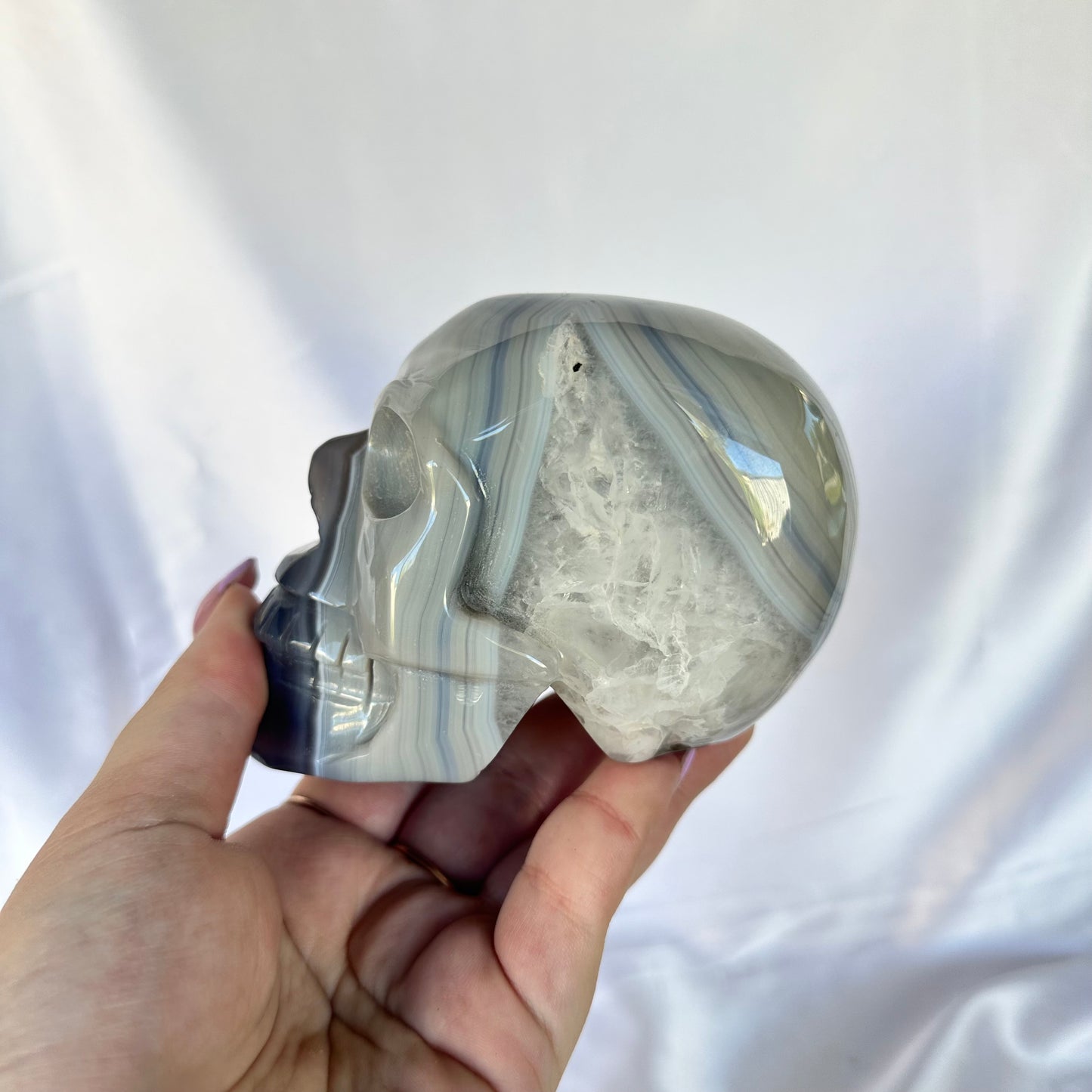 Blue agate skull