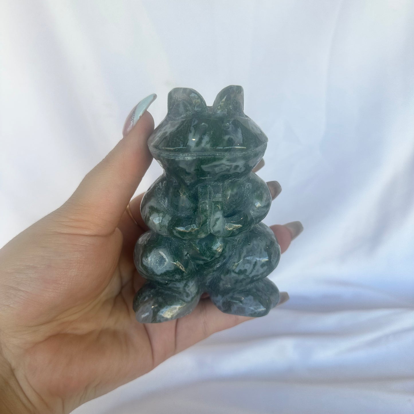 Moss agate frog #205