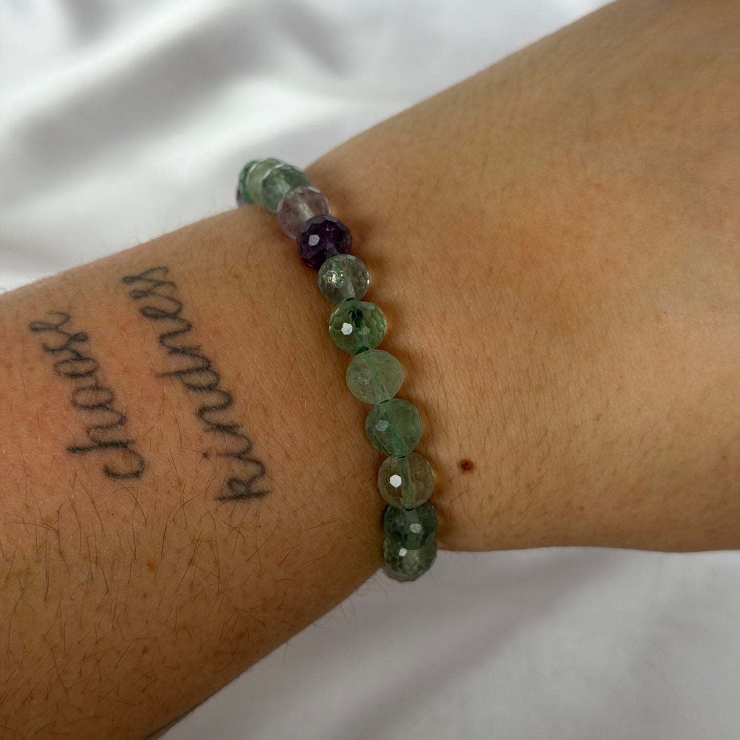 Fluorite faceted bracelet