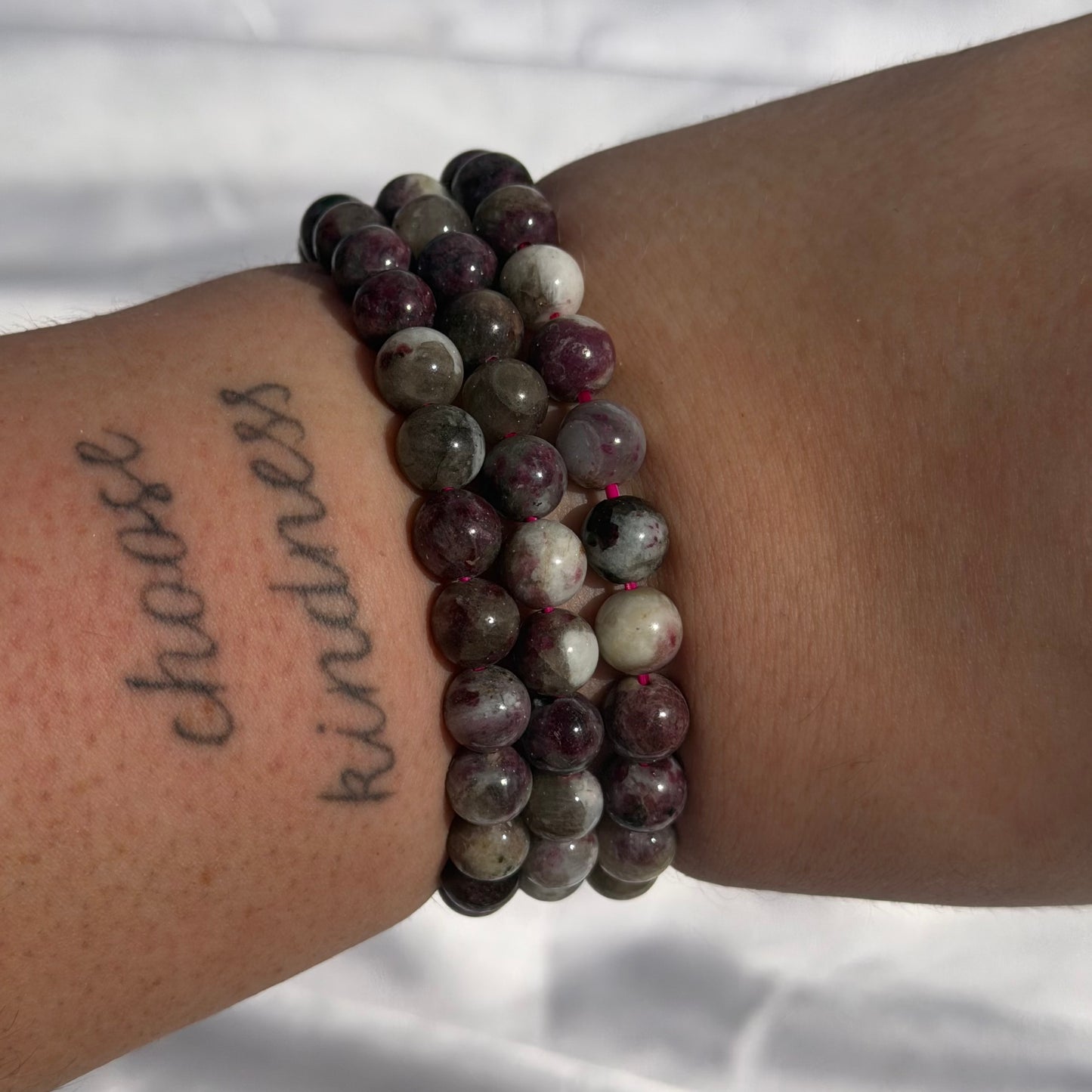 Pink tourmaline bracelet