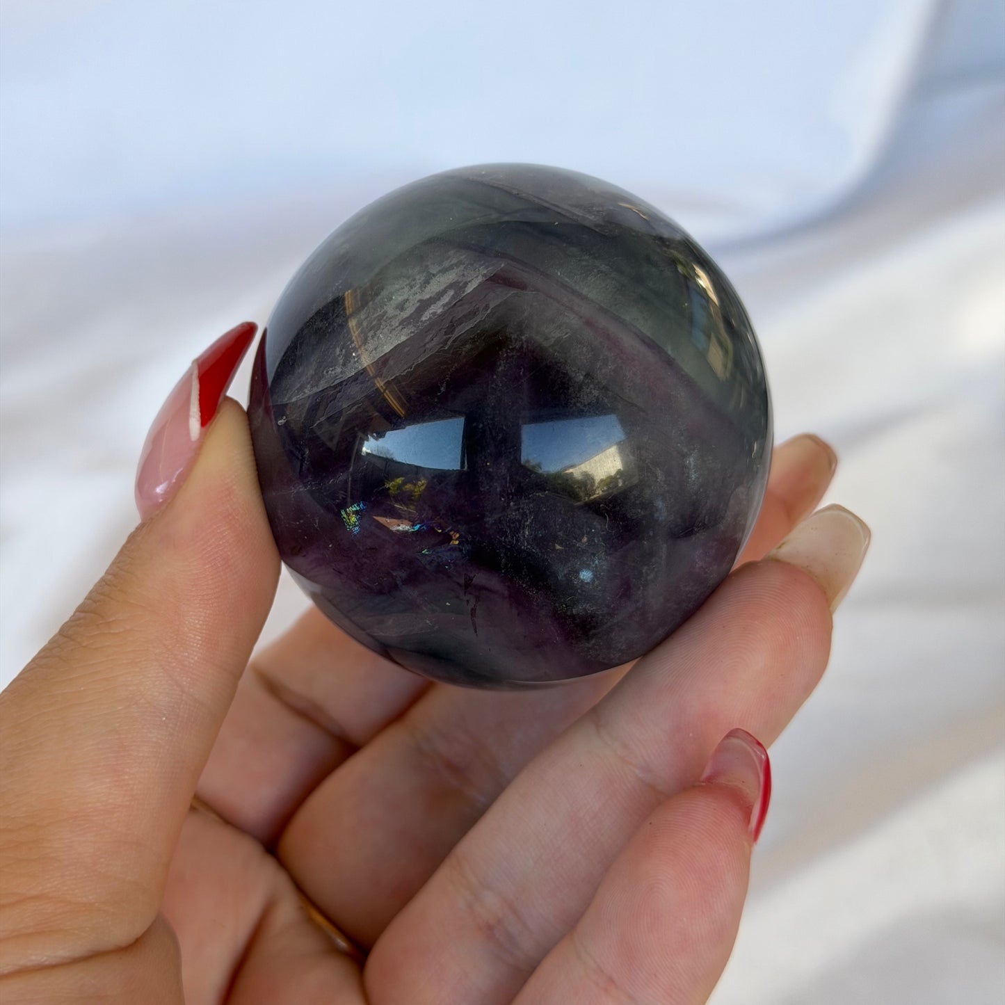 Watermelon fluorite sphere #40