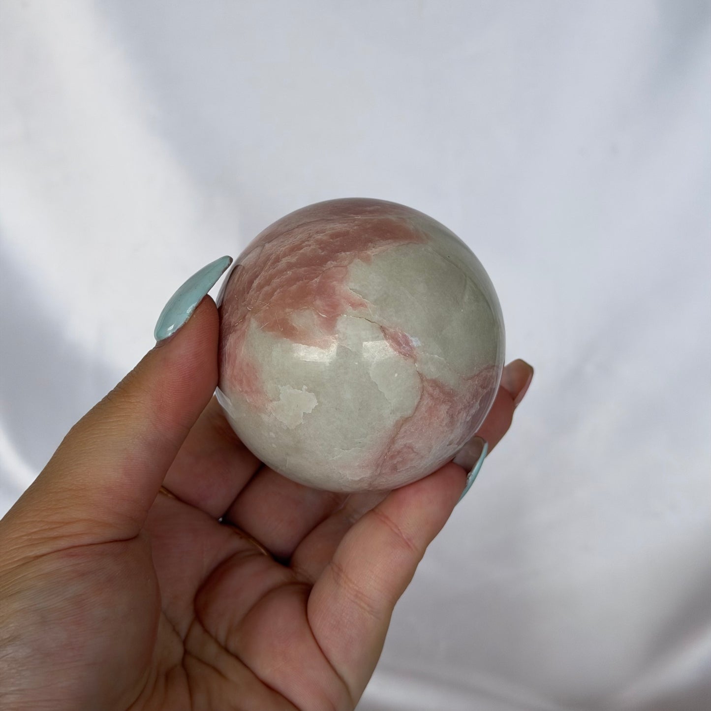 Pink opal spheres