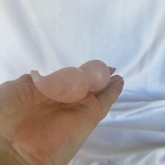 Rose quartz whale