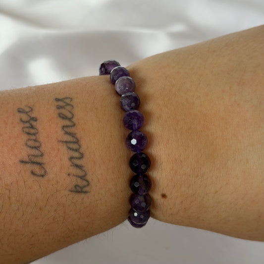 Amethyst faceted bracelet