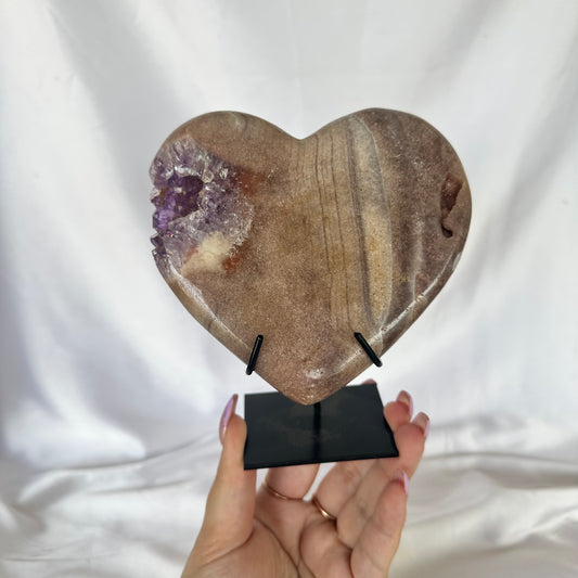 Pink amethyst heart #440