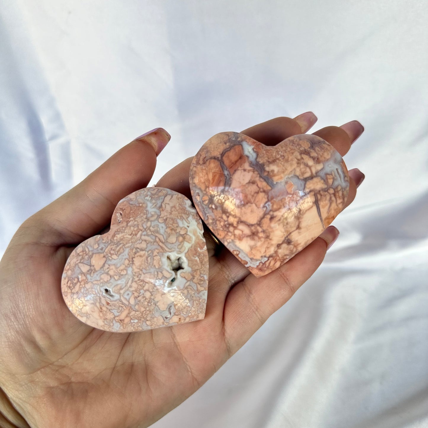 Petal agate hearts
