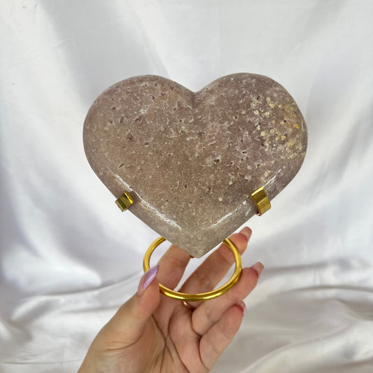 Pink amethyst heart #15