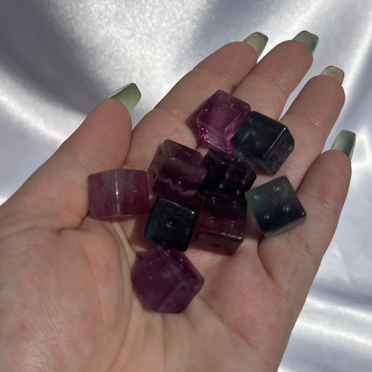 Mini fluorite dice carving