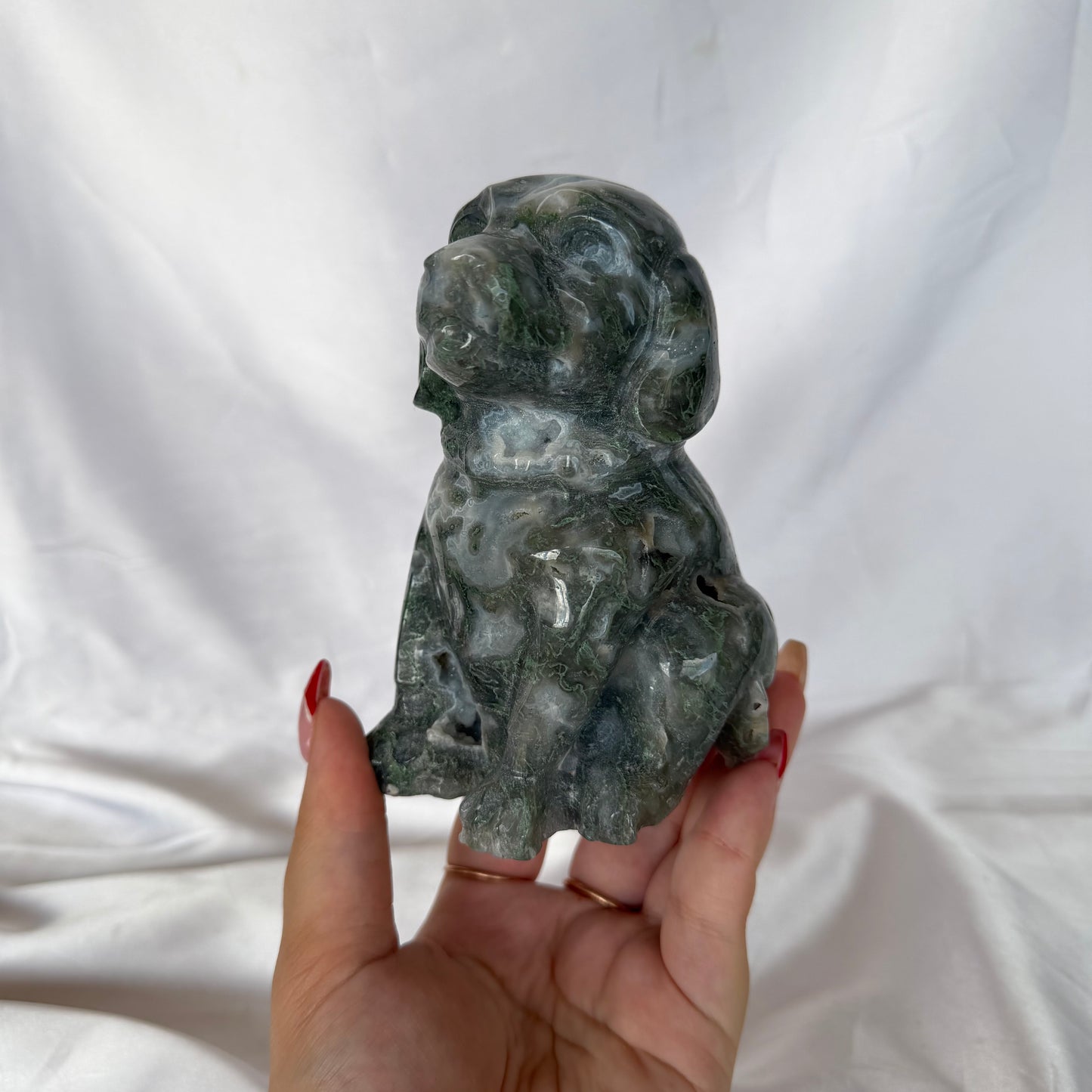 Moss agate dog #485