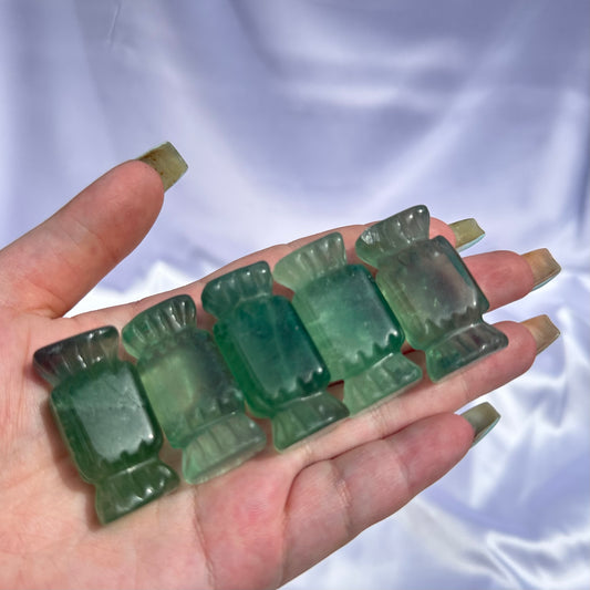 Green fluorite candies