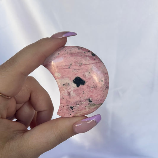 Peruvian rhodonite moon #1