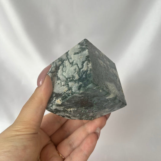 Moss agate cube #371