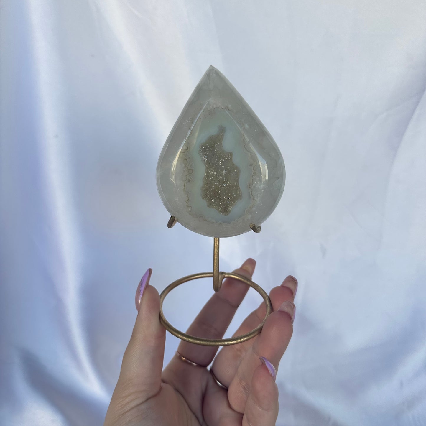 Agate drop on stand #160
