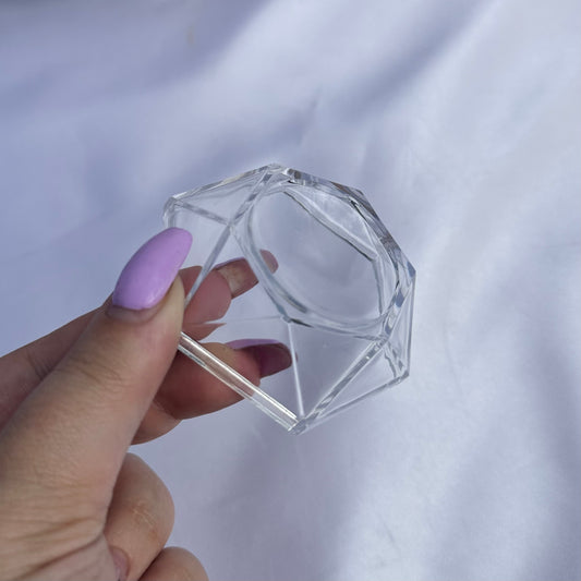 Clear plastic hexagon sphere stand