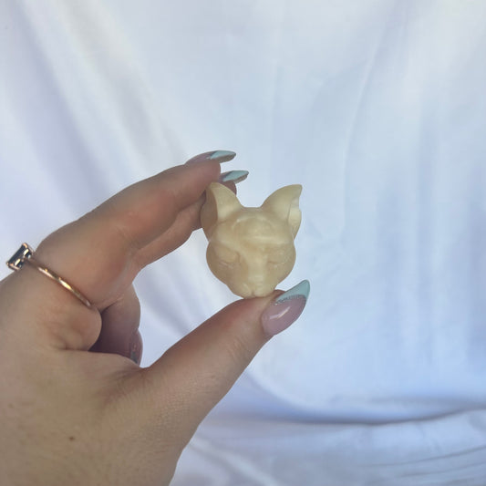 Orange calcite 3 eyed cat