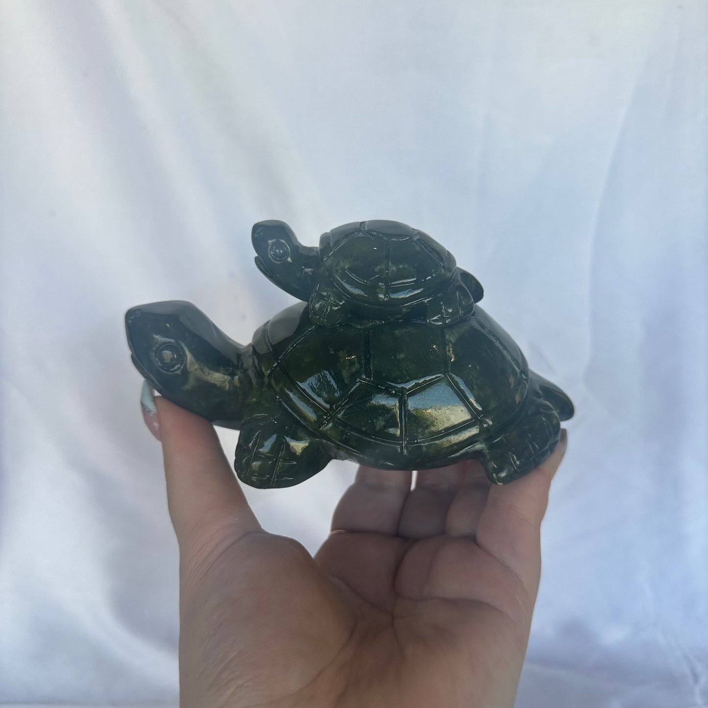 Green Jade mum & baby turtle
