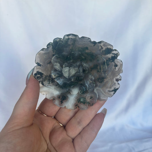 Moss agate flower #306