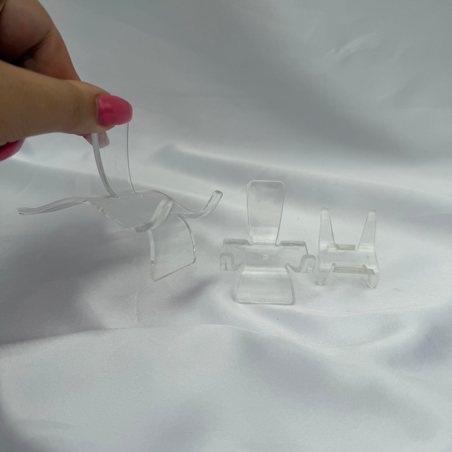 Clear plastic display stand x3
