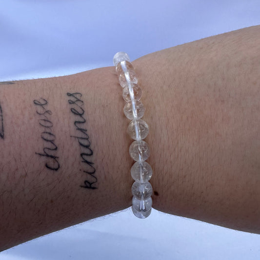 Clear quartz bracelet big bead