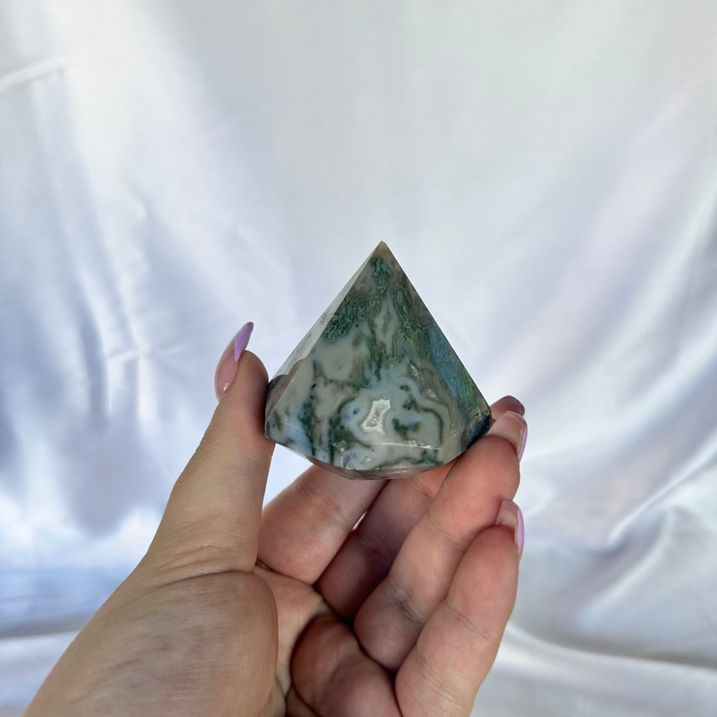 Moss agate diamond #211