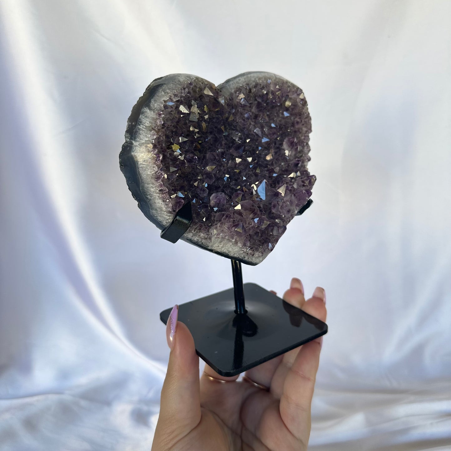 Amethyst cluster heart #446