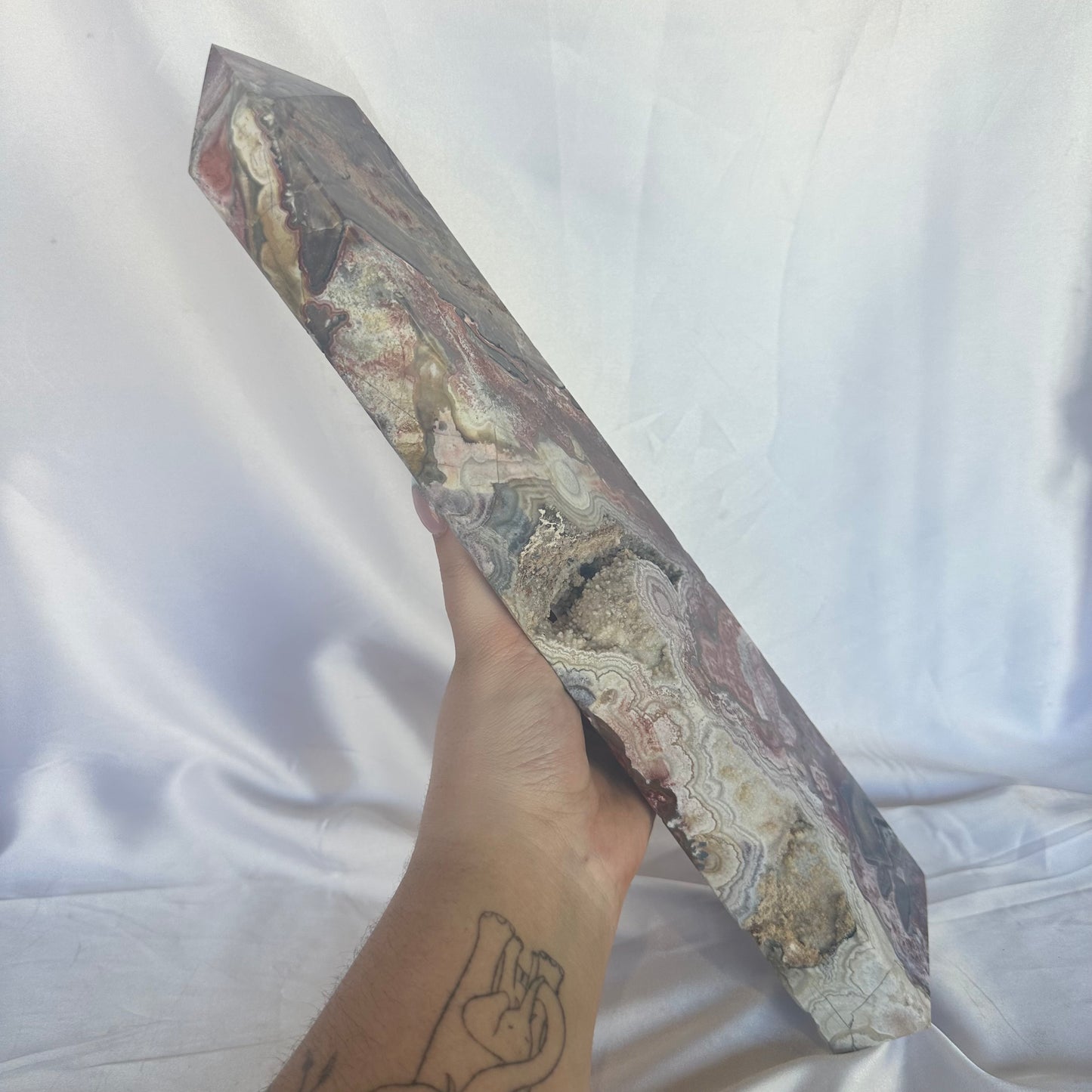 Mexican lace agate XXL tower