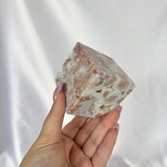 Petal agate cube #19
