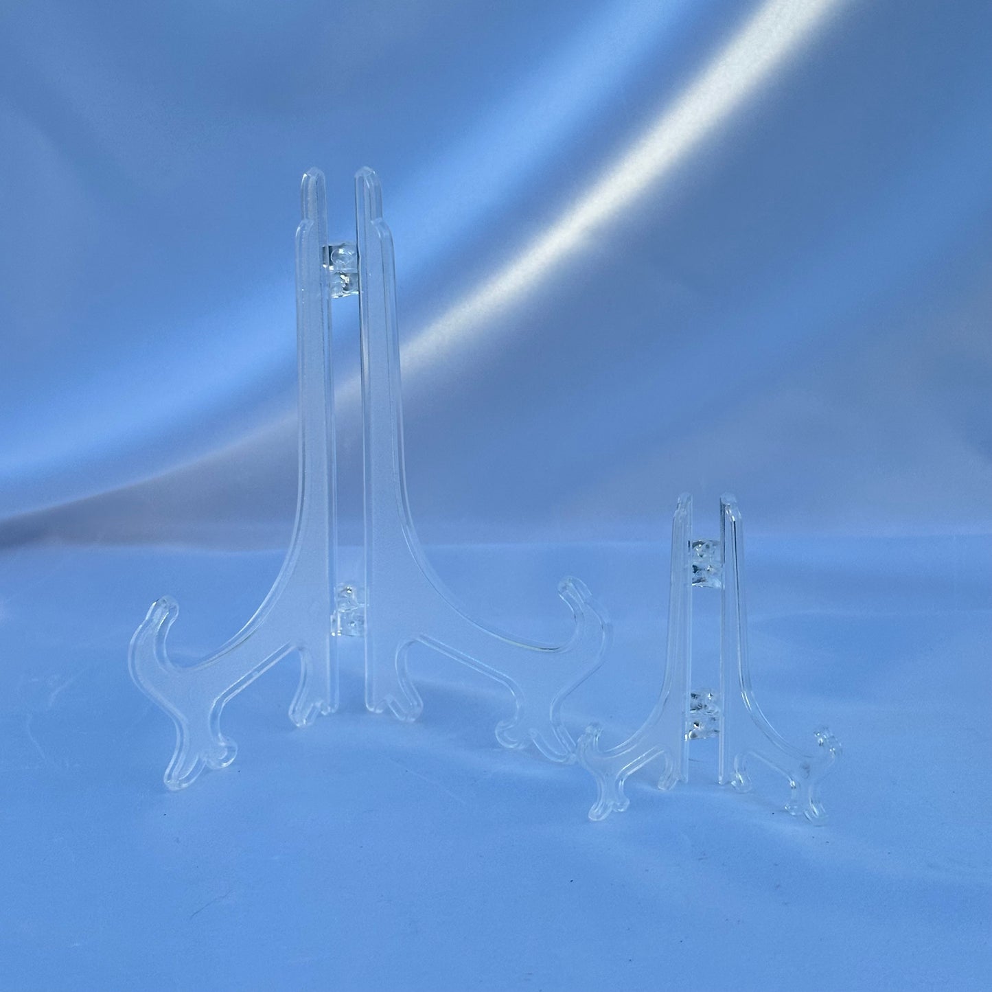 Clear plastic display stands