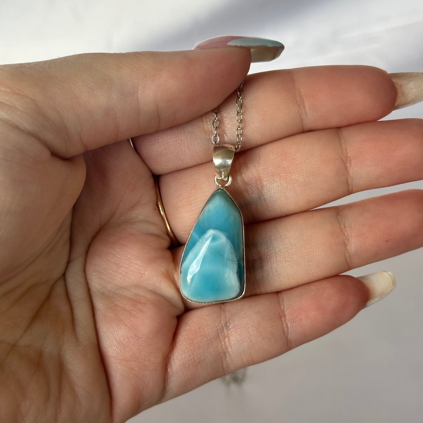 S925 Larimar pendant #407