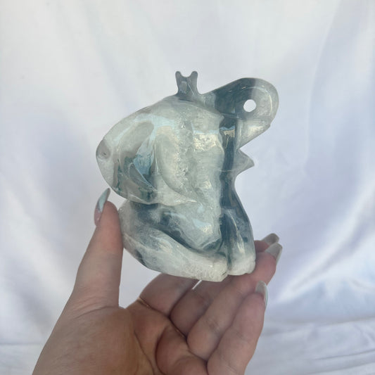 Moss agate elephant