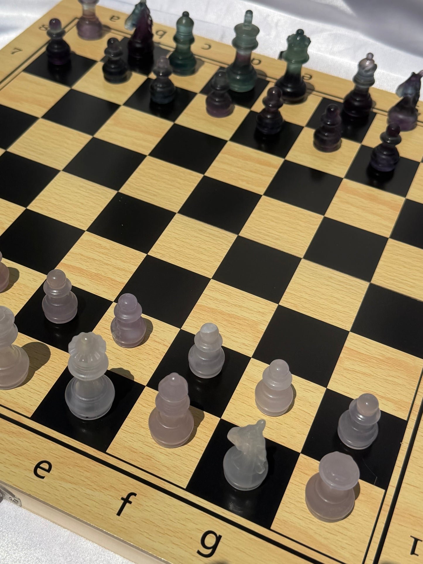 Fluorite chess board set