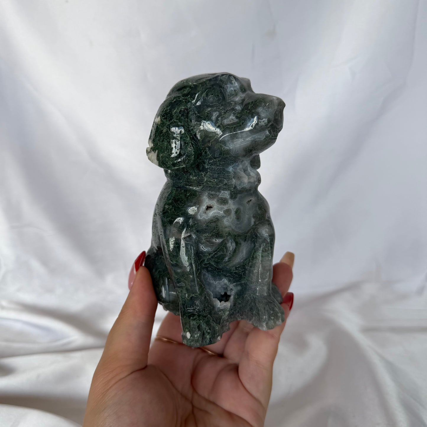 Moss agate dog #485