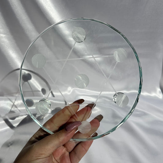 Large glass hexagon sphere plate