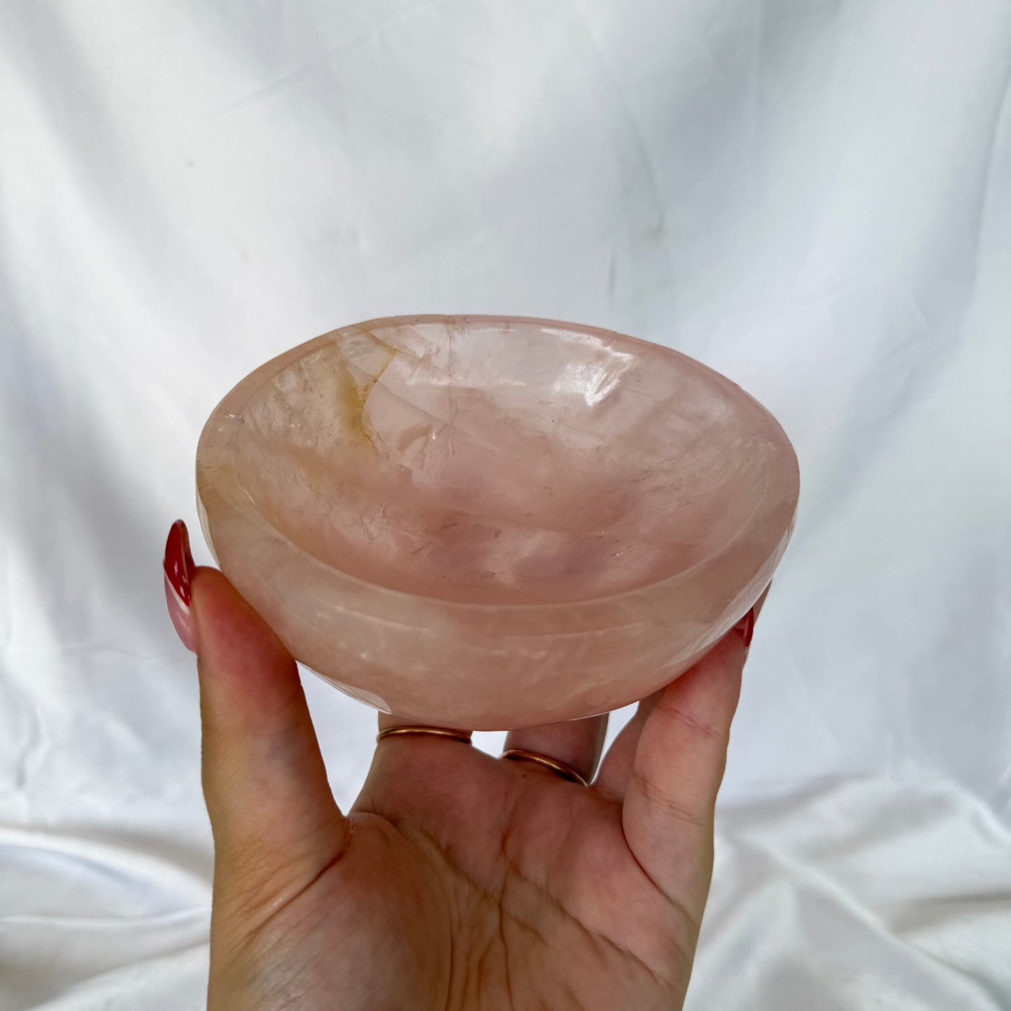 Rose quartz bowl